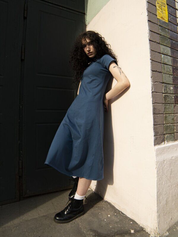 Dress "T-long", indigo v.2