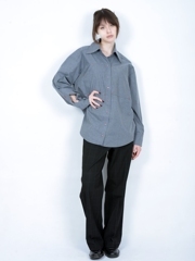 Shirt "Red scratch", grey melange